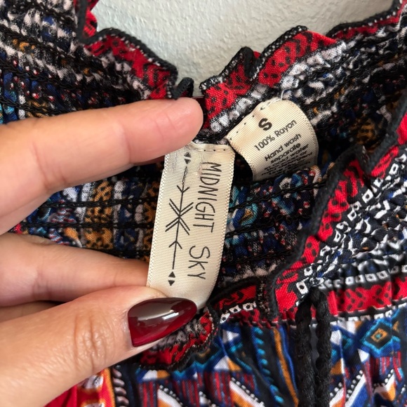 Vibrant Red Embroidered Off-Shoulder Blouse - Picture 4 of 9